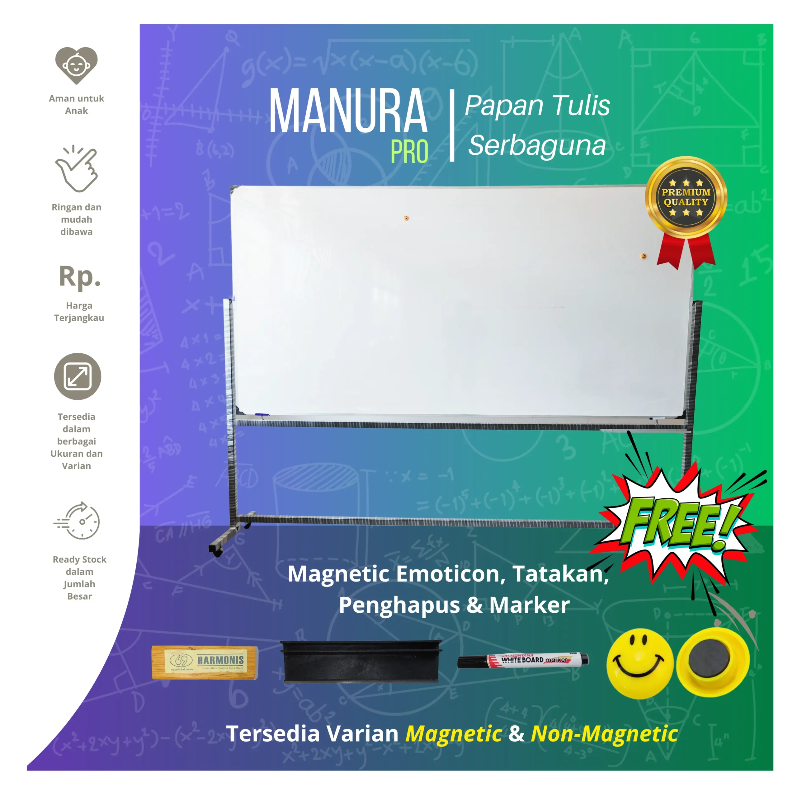 Papan tulis besar MYBOARD untuk kelas sekolah