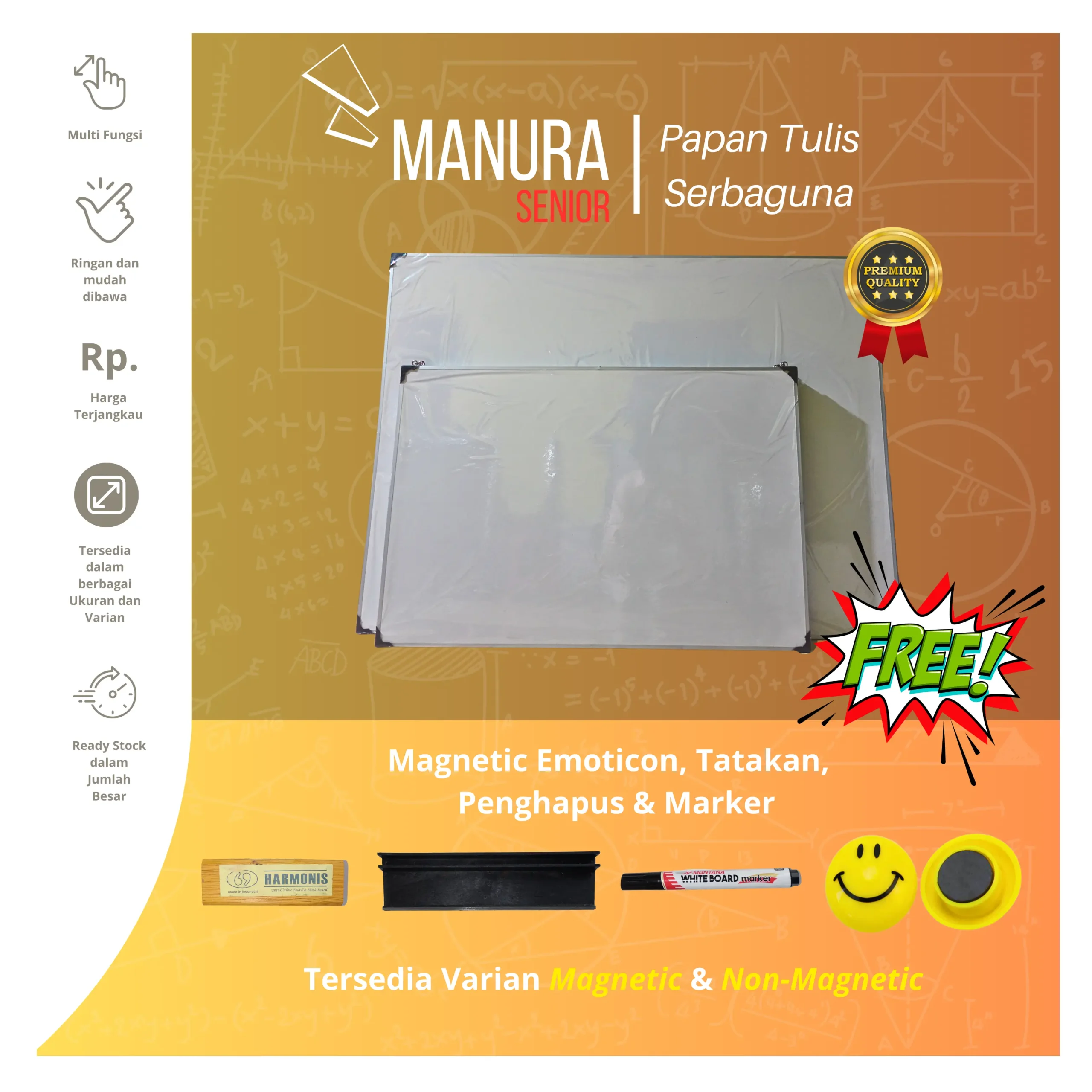 Papan tulis sedang MYBOARD untuk kantor